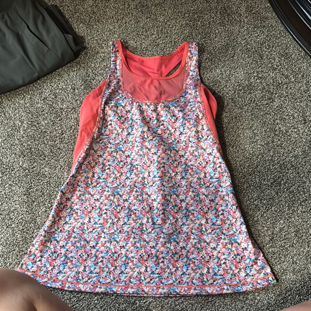 Lululemon mesh with me Floral Tank Top